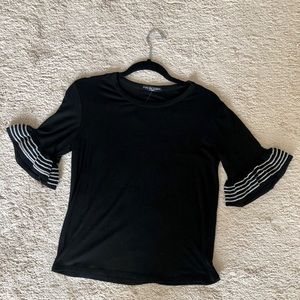Black bell sleeve top